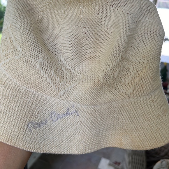VTG 80\'s Classic Pierre Cardin Woven Bucket Hat /Cap Creme OS main image 3